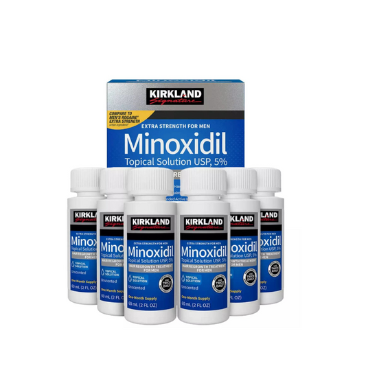 Minoxidil 5% Extra Strength Hair Regrowth Topical Solution Treatment - a 5-month supply in drops.
