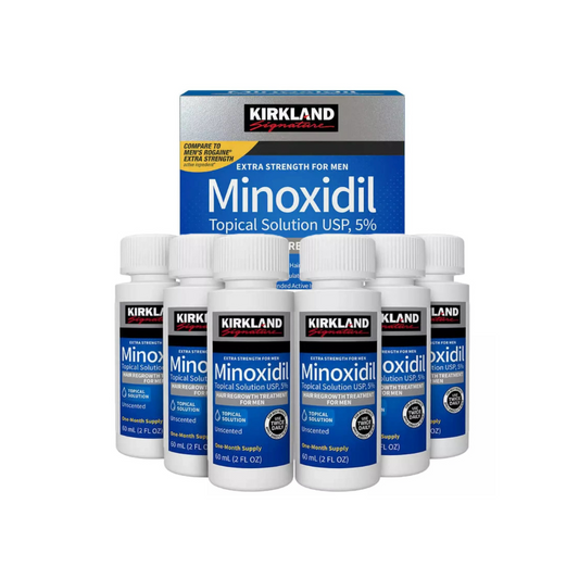 Minoxidil 5% Extra Strength Hair Regrowth Topical Solution Treatment - a 1 - 12 month supply in drops.